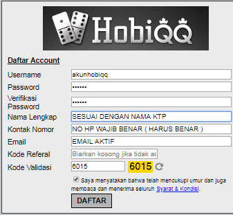 Cara Daftar Akun Master di HobiQQ