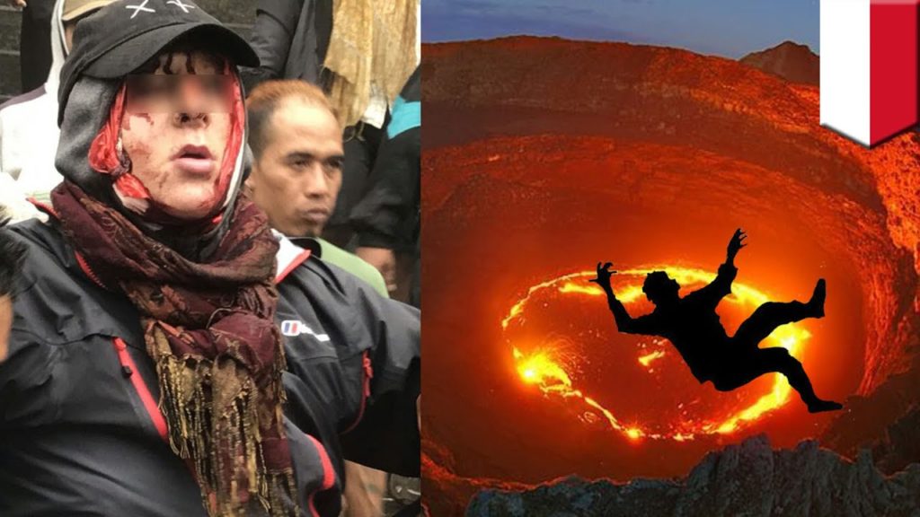 Turis Jatuh ke Tepi Kawah Gunung Berapi