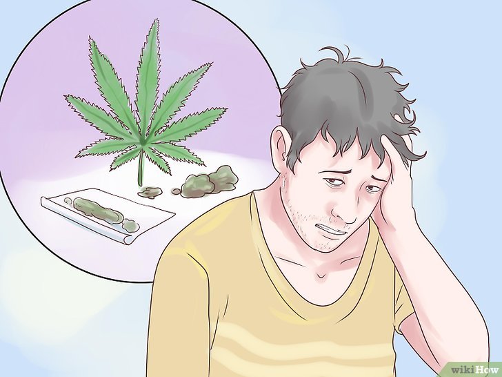 ilustrasi seorang pria kepikiran bakar ganja
