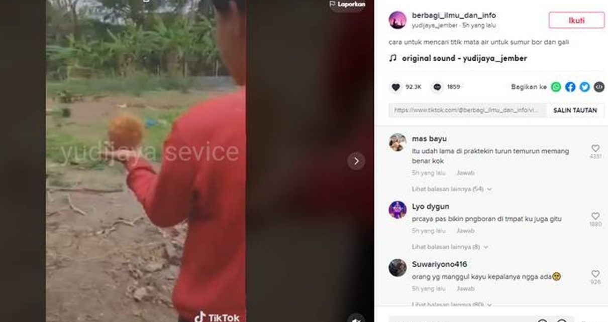 Mencari Mata Air dengan Kelapa Yang Lagi Viral, Ini Kata Ahli Geologi